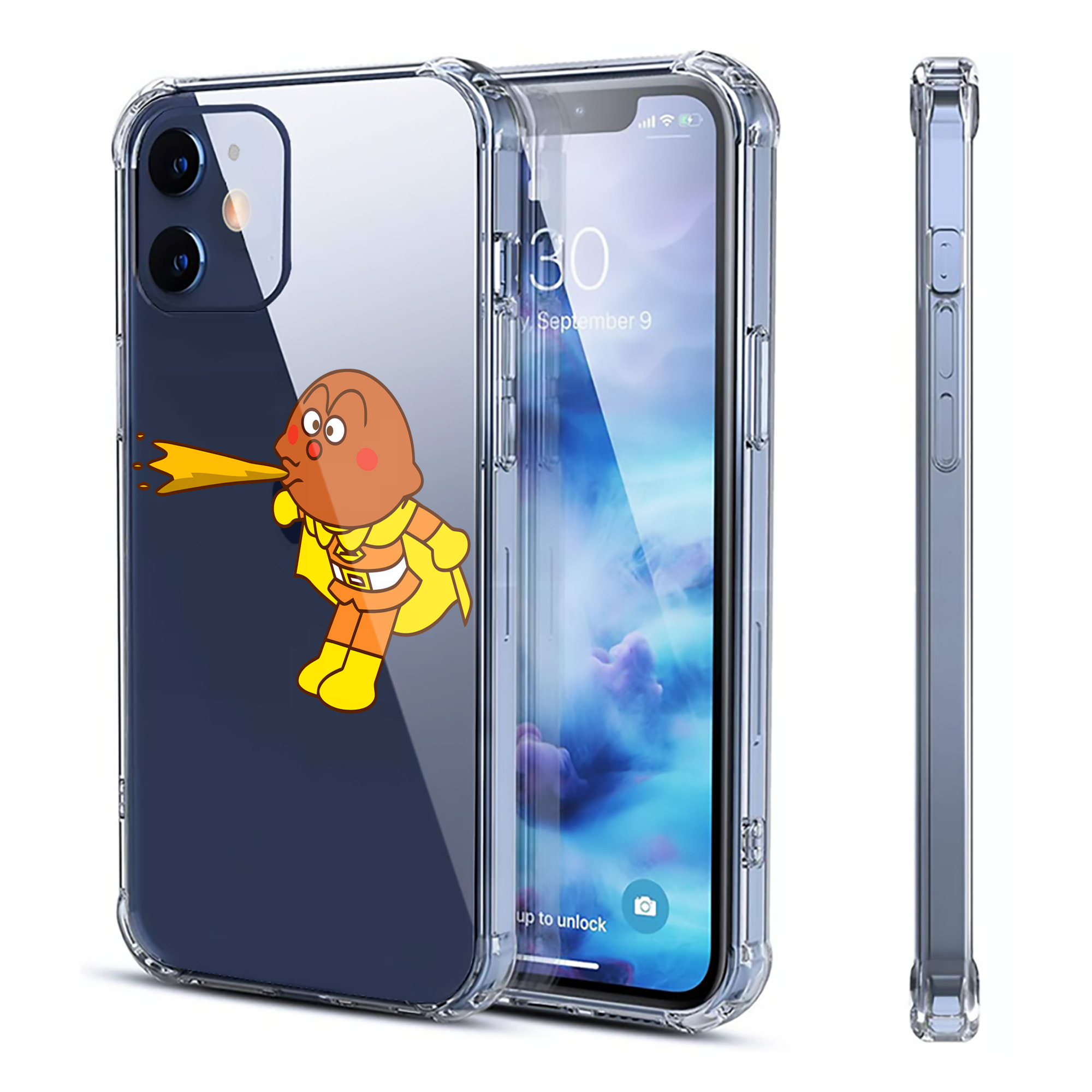 （画像用） アンパンマン Anpanman 【iPhone 12シリーズ対応】透明スマホケース（クリアソフトケース）